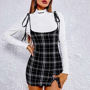 Black and white plaid dress. Size small